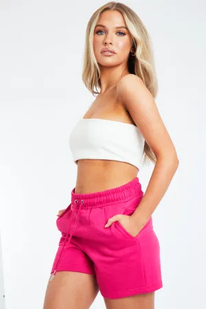 Fuchsia Pink Sweat Shorts - Amara