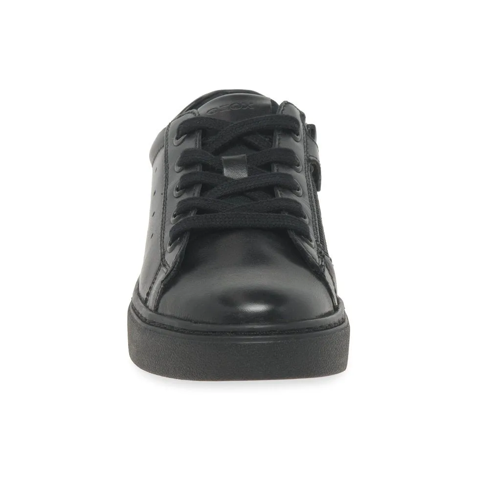 Geox: Nashik - Black Leather School Shoe