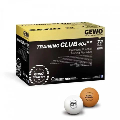 GEWO club Training Ball 40  - Table Tennis Practice Ball 72 Pack