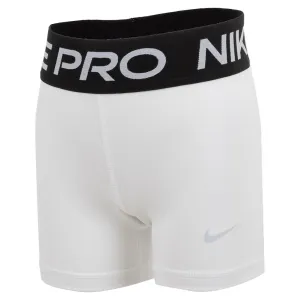 Girls' Pro Training Shorts White and Pure Platinum