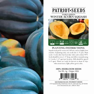 Heirloom Table Queen Winter Acorn Squash Seeds (4g) by Patriot Seeds