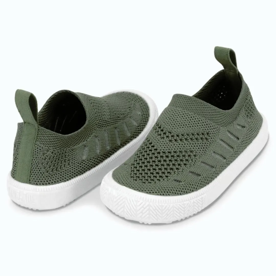 Jan & Jul Army Green Knit Slip On Shoes