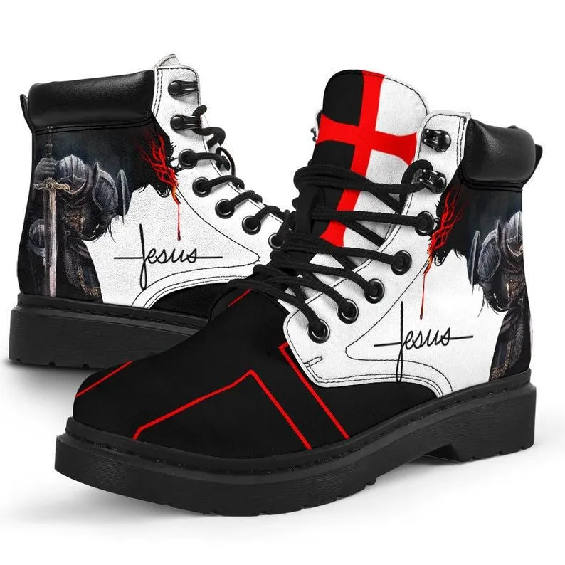 Jesus Child Of God Leather Boots - Christian Shoes For Men And Women