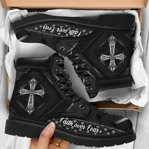 Jesus Leather Boots Black 3 - Christian Shoes For Men And Women