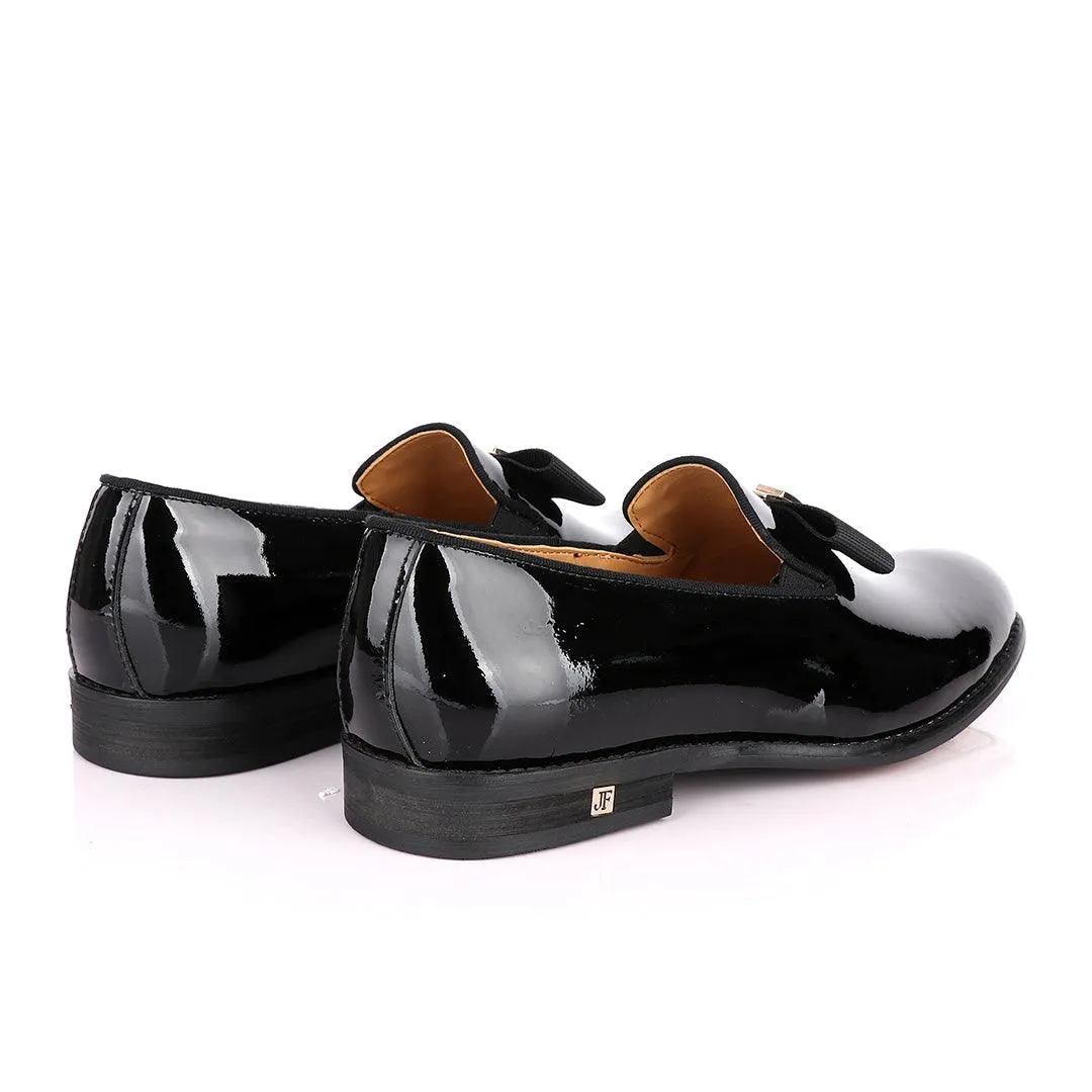 John Foster Patent Bow Wetlips Black Loafers Shoe