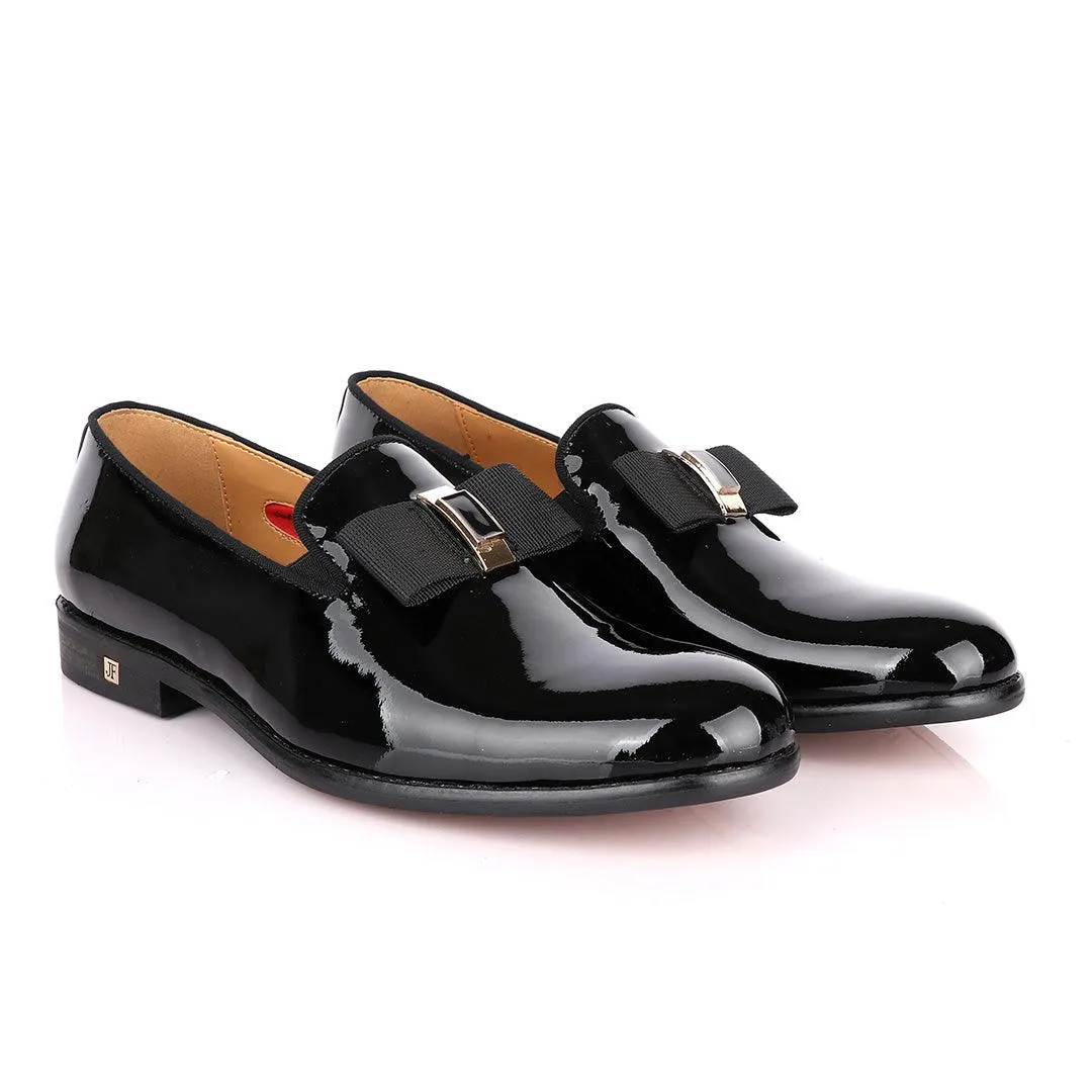 John Foster Patent Bow Wetlips Black Loafers Shoe