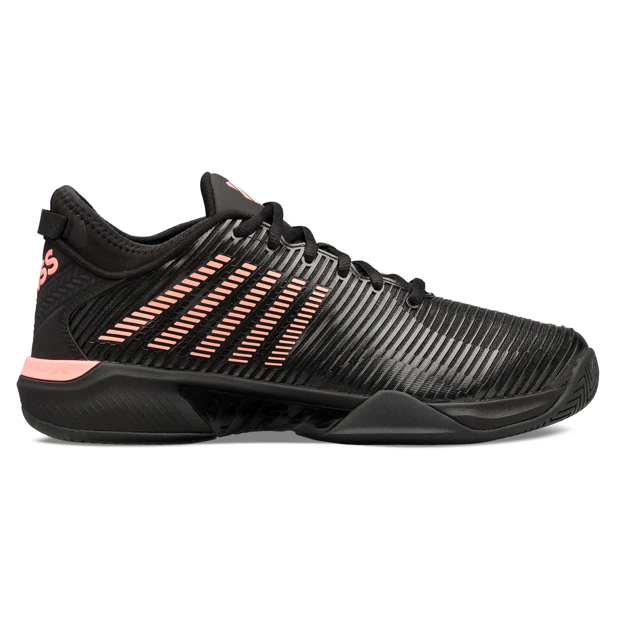 K-Swiss Hypercourt Supreme Black Orange Mens Tennis Shoes