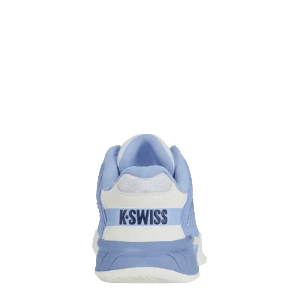 K-Swiss Women's Hypercourt Express 2 Court Shoe in Bright White/Open Air/Estate Blue