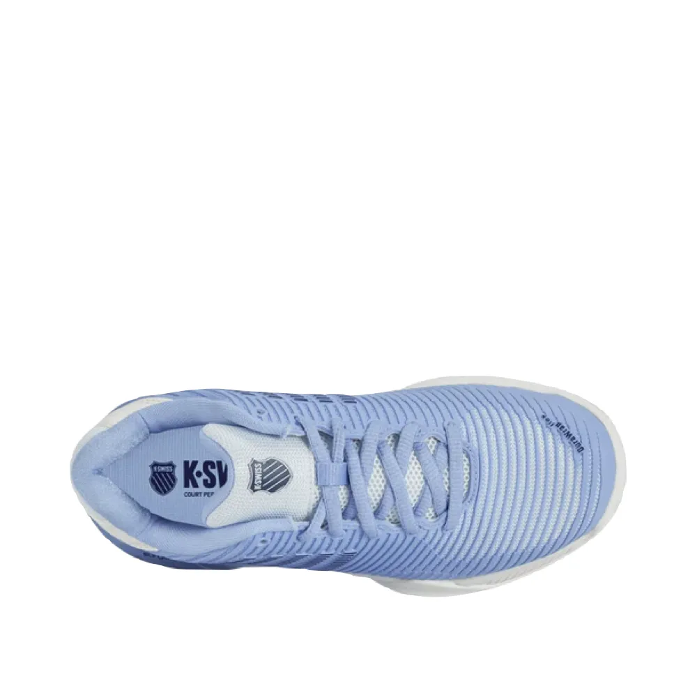 K-Swiss Women's Hypercourt Express 2 Court Shoe in Bright White/Open Air/Estate Blue