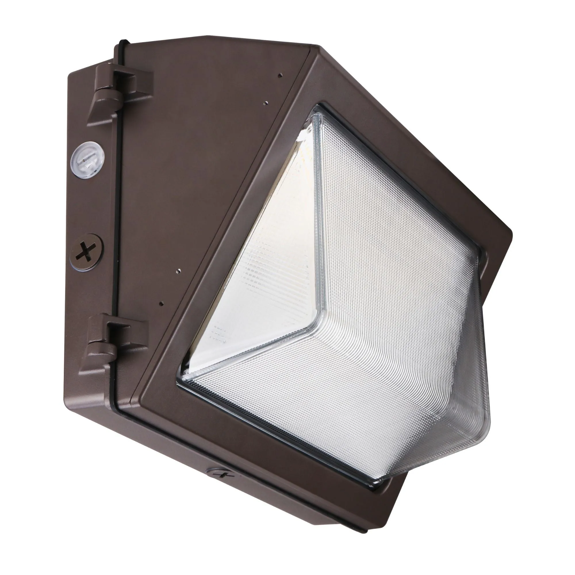 LED Wall Pack Light - 40W - 5,530 Lumens - Photocell Included - SWP5 - Glass Lens - Forward Throw - DLC 5.1 Listed