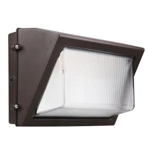 LED Wall Pack Light - 40W - 5,530 Lumens - Photocell Included - SWP5 - Glass Lens - Forward Throw - DLC 5.1 Listed