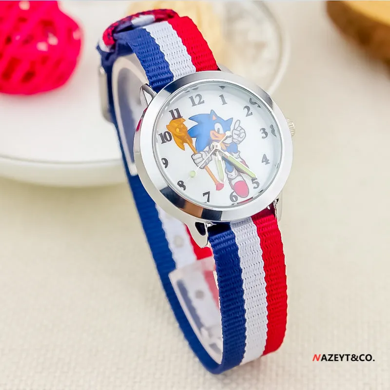 Luminous Canvas Electronic Watch Cross-Border Cartoon Boys and Girls Canvas Quartz Watch