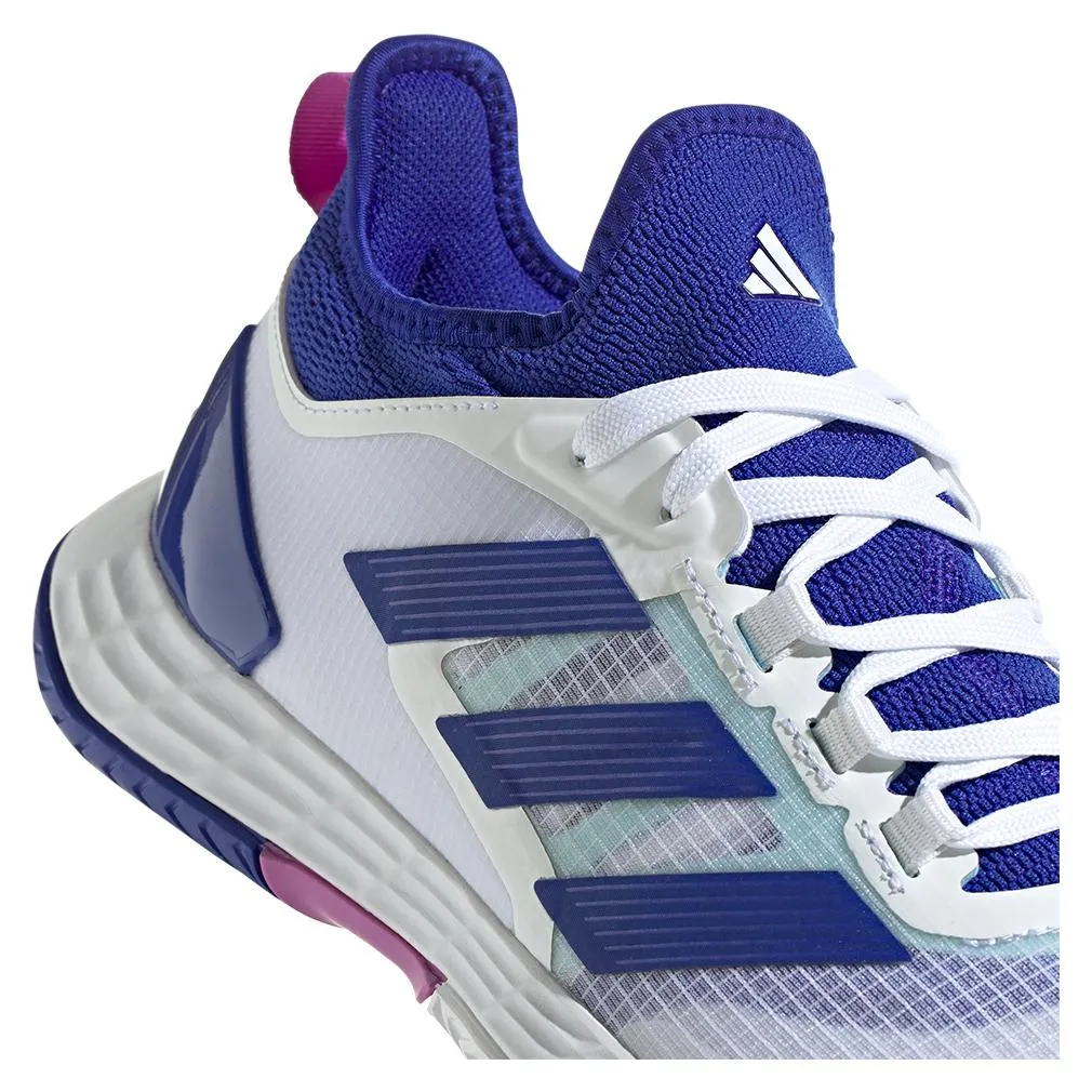 Mens Adizero Ubersonic 4.1 Tennis Shoes White and Lucid Blue