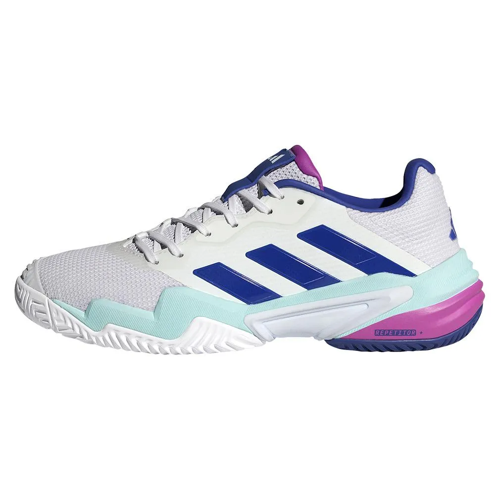 Mens Barricade 13 Tennis Shoes White and Lucid Blue