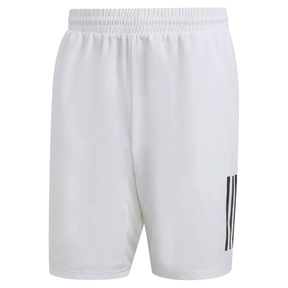 Men's Club 3-Stripe 7 Inch Tennis Shorts White