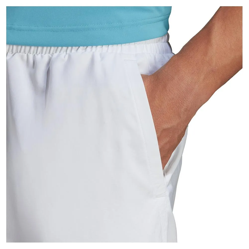 Men's Club 3-Stripe 7 Inch Tennis Shorts White