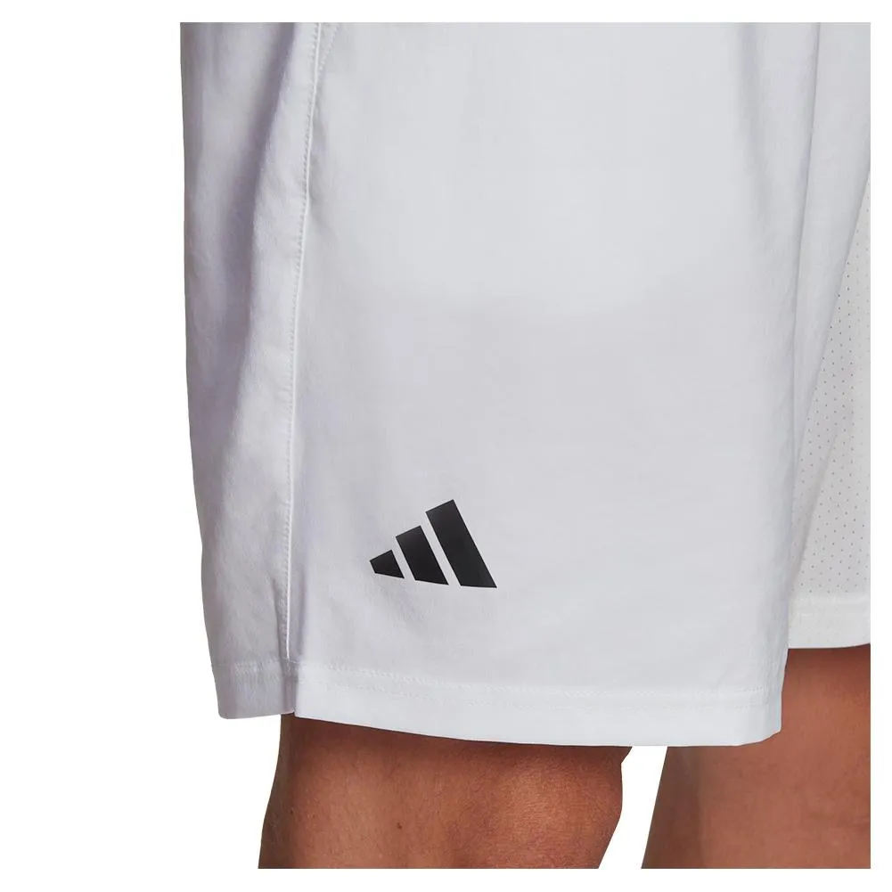 Men's Club 3-Stripe 7 Inch Tennis Shorts White