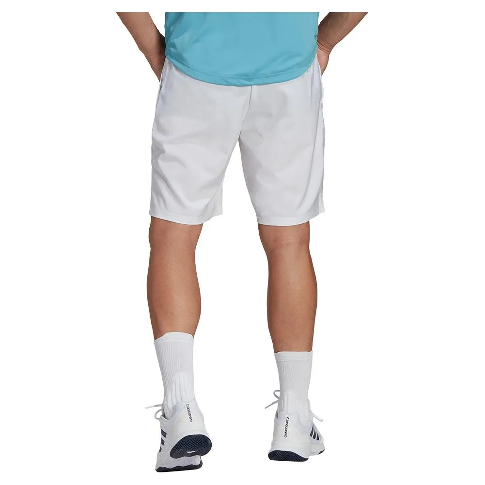 Men's Club 3-Stripe 7 Inch Tennis Shorts White