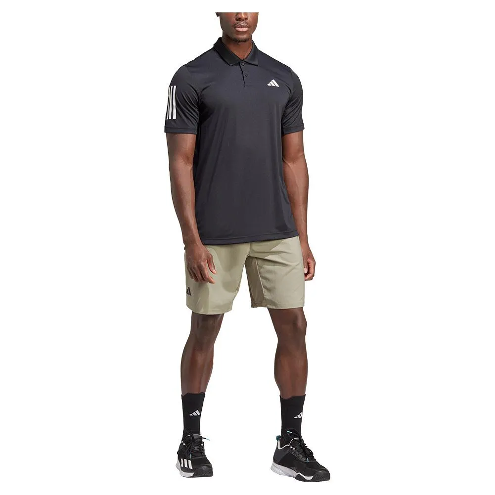 Men's Club 3-Stripe Tennis Polo Black