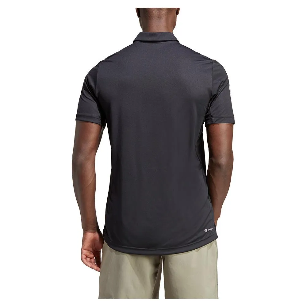 Men's Club 3-Stripe Tennis Polo Black