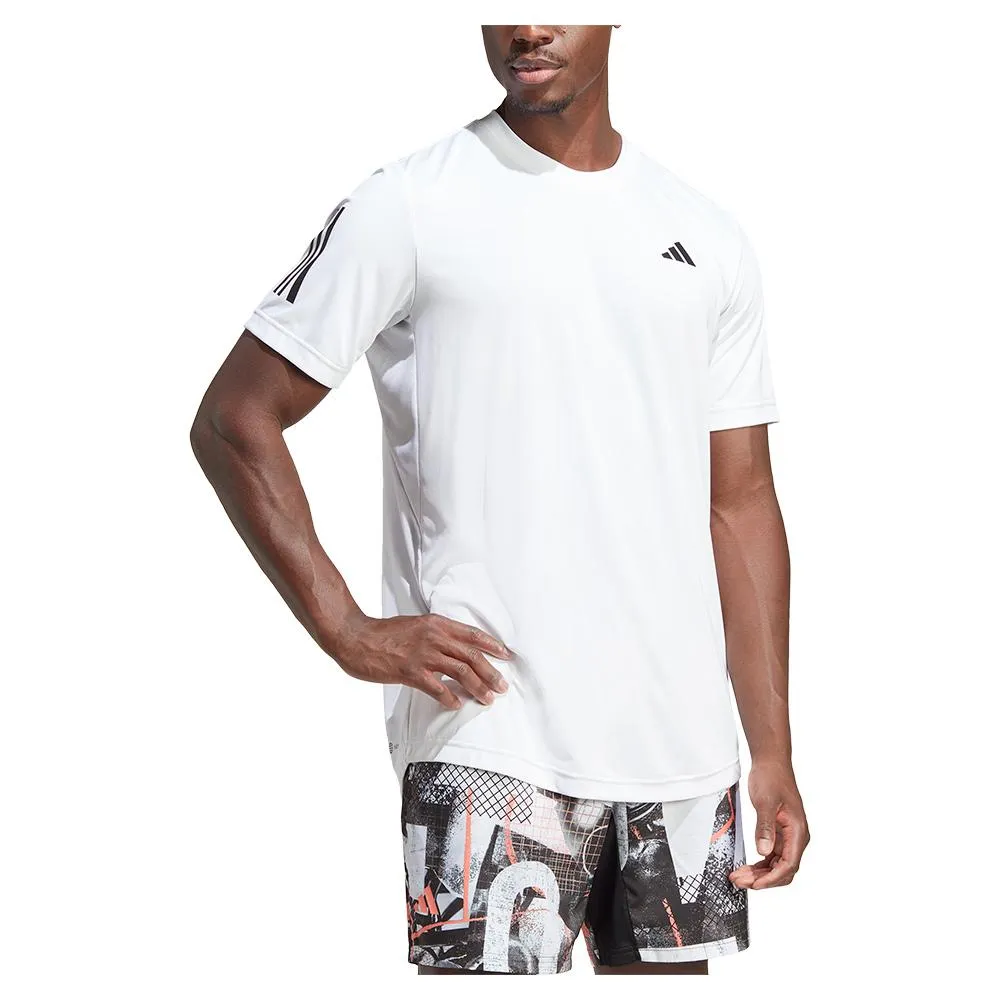 Men`s Club 3-Stripe Tennis Top White