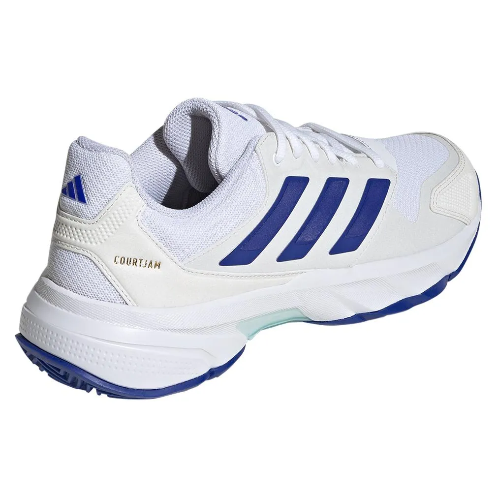 Mens CourtJam Control 3 Tennis Shoes White and Lucid Blue