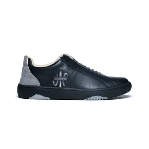 Men's Icon Archer Black Gray Leather Sneakers 06394-998