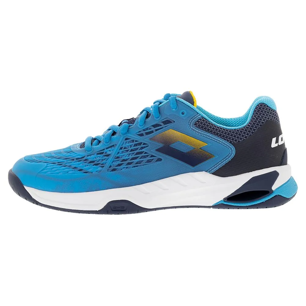 Men`s Mirage 100 Speed Tennis Shoes Blue Ocean and Saffron