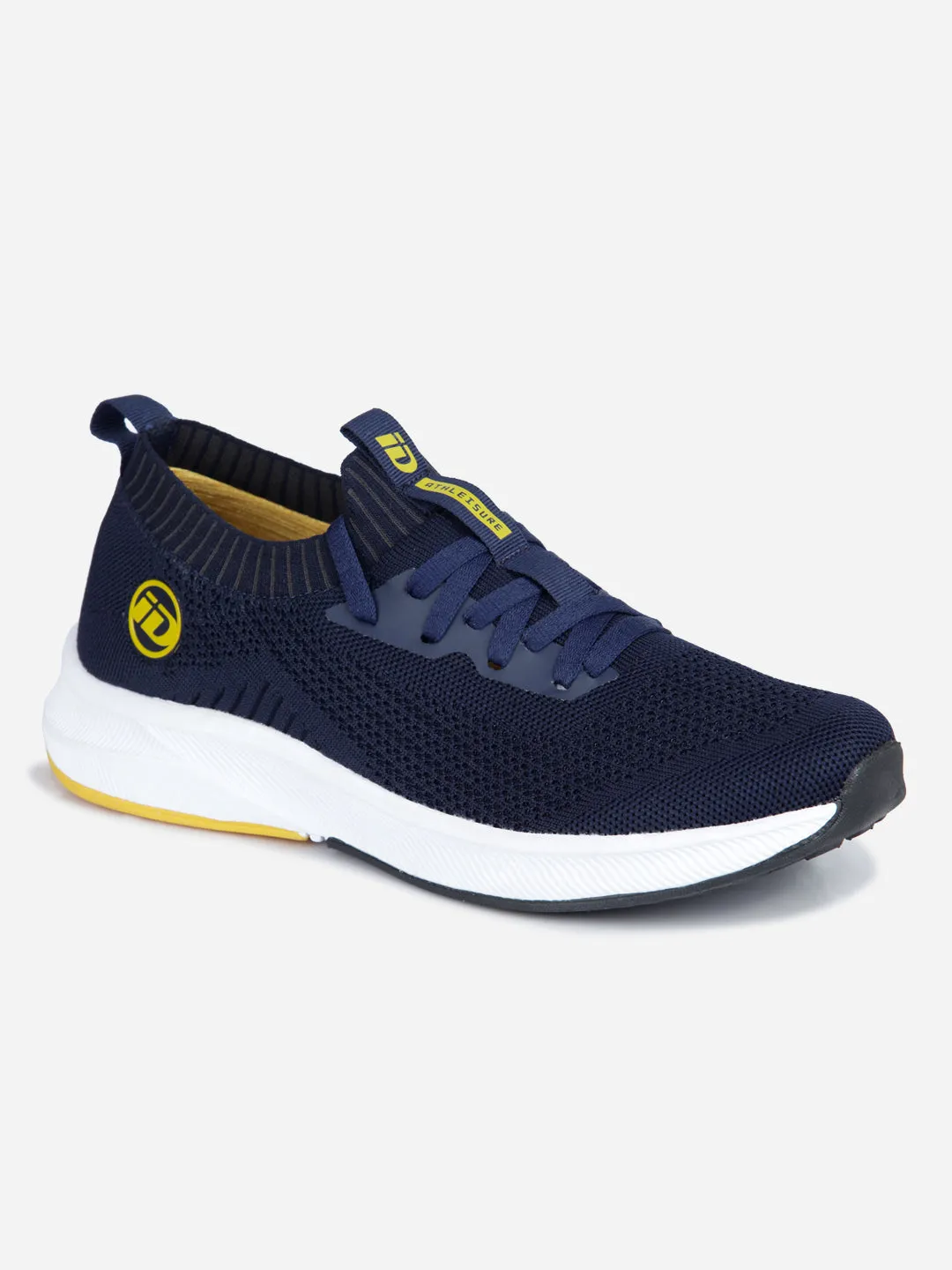 Men's Navy Sock Knit Sneaker (ID7520)