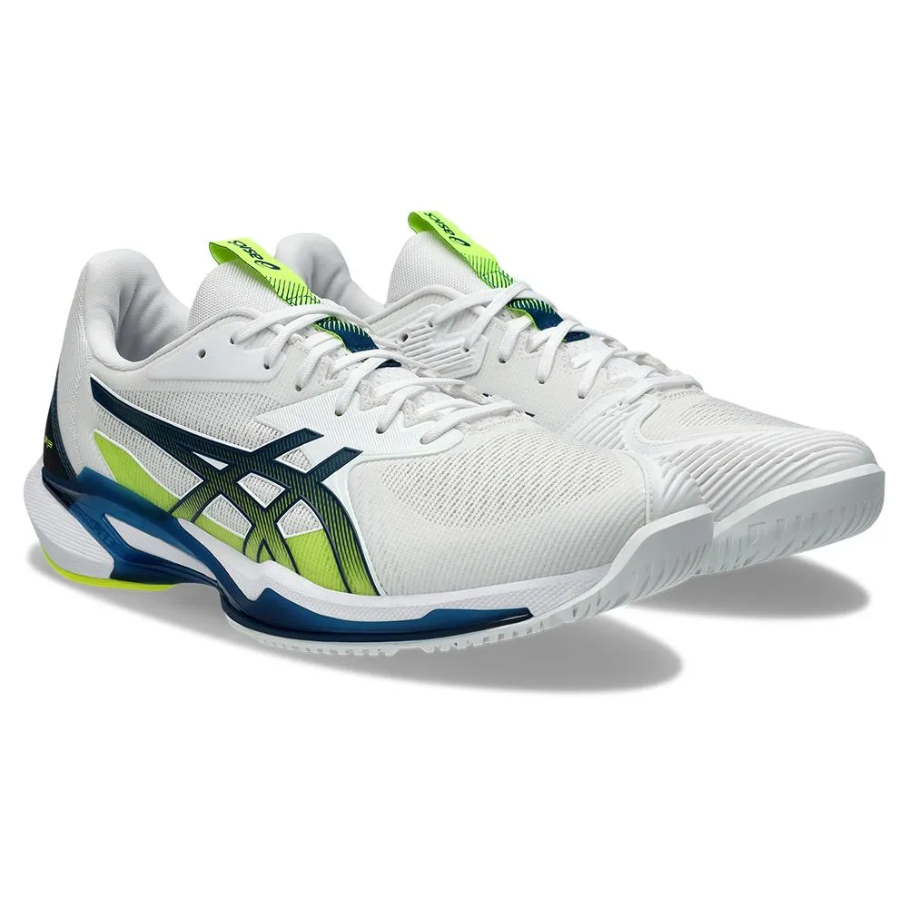 Mens Solution Speed FF 3 Tennis Shoes White and Mako Blue