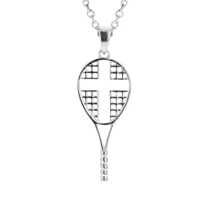 Mini Love All Tennis Cross Necklace | Stainless