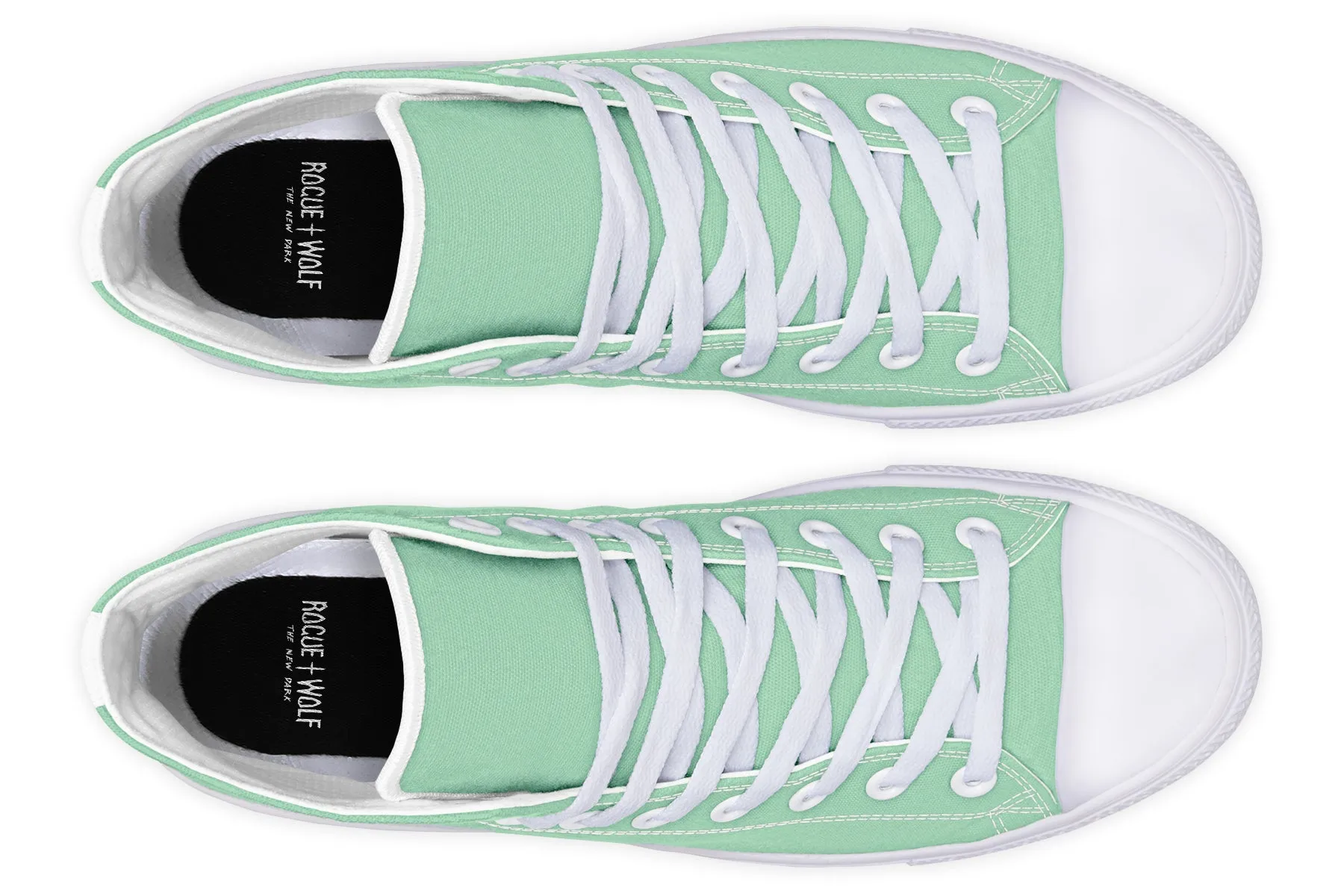 Mint Green High Tops - Classic Premium Canvas Shoes with Comfortable and Durable Soles