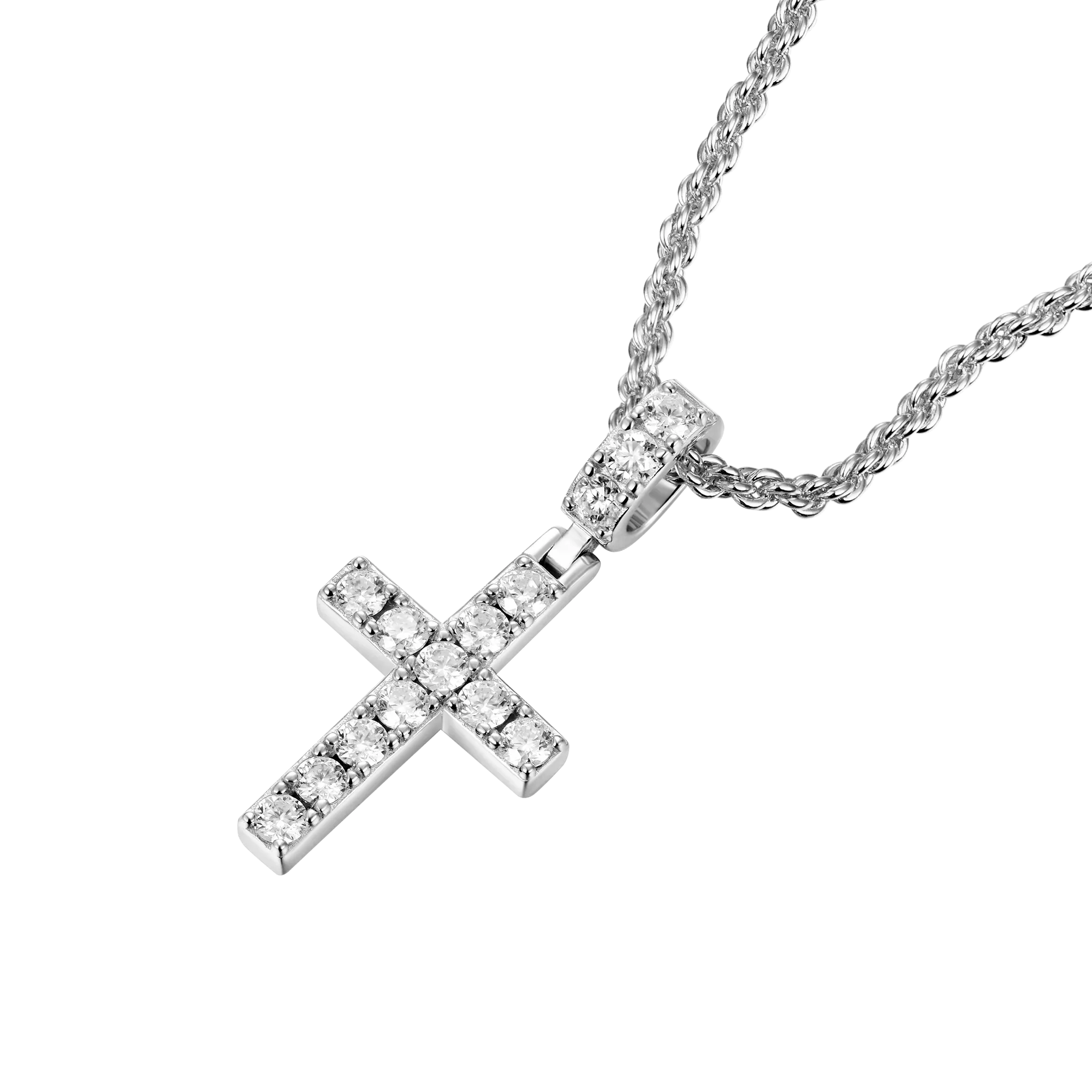 Moissanite Tennis Cross Pendant