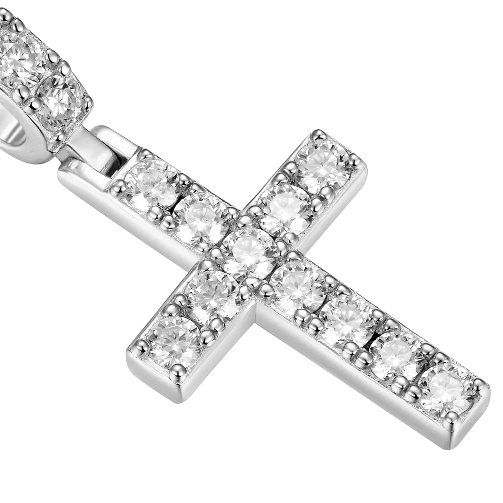 Moissanite Tennis Cross Pendant