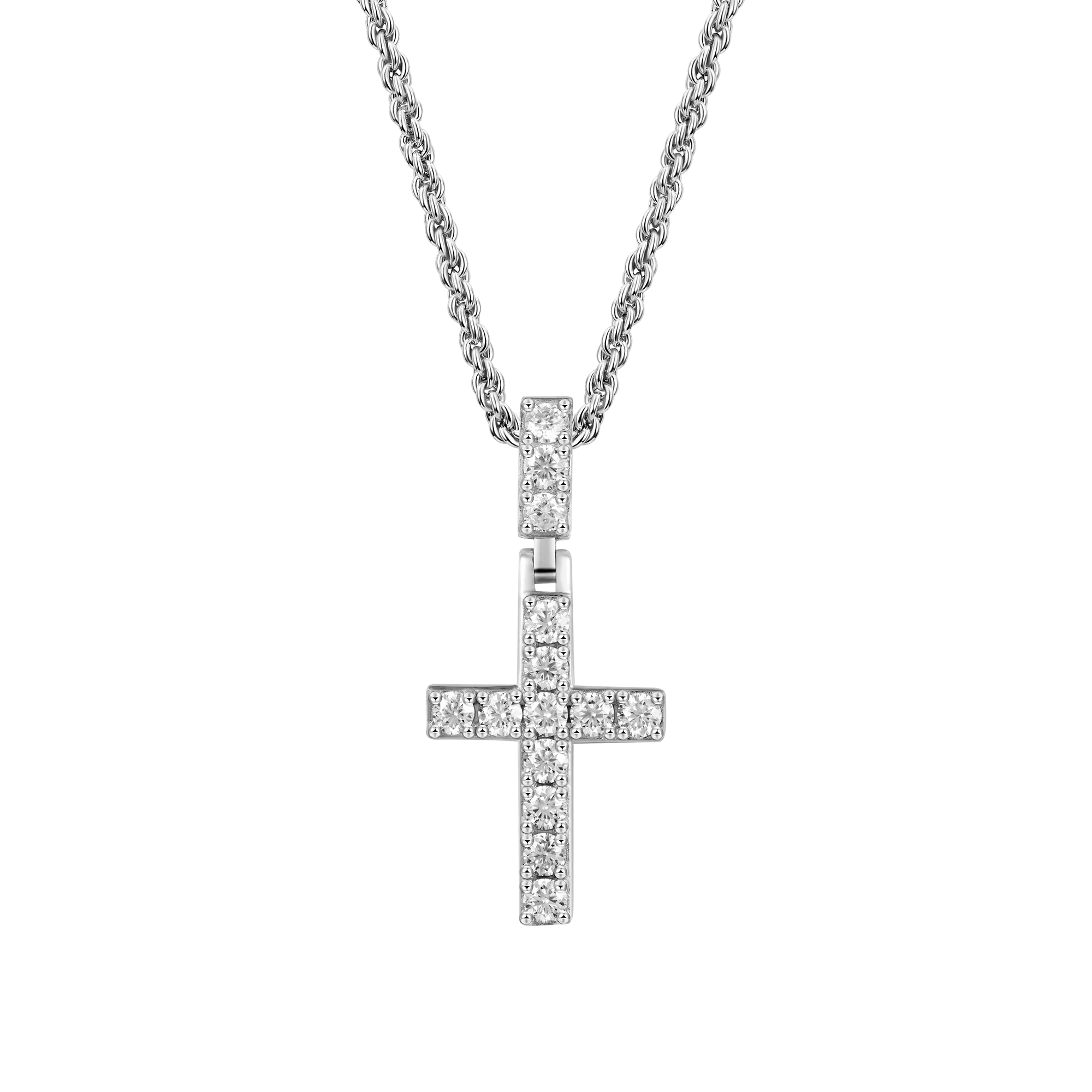 Moissanite Tennis Cross Pendant