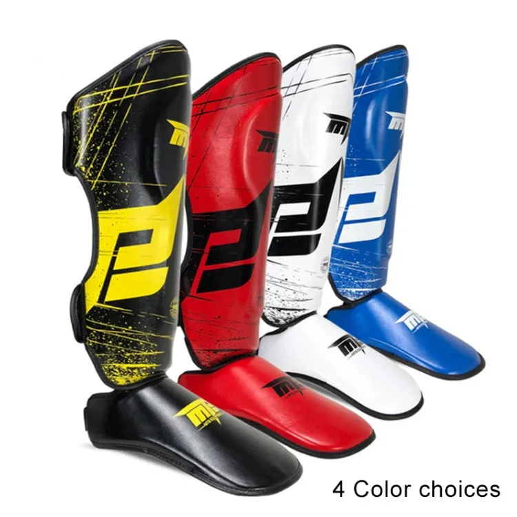 MTB SJ-004B Freestyle Grappling Thai Boxing Taekwondo Thickening Leg Guards Protective Gear, Size: L(White)