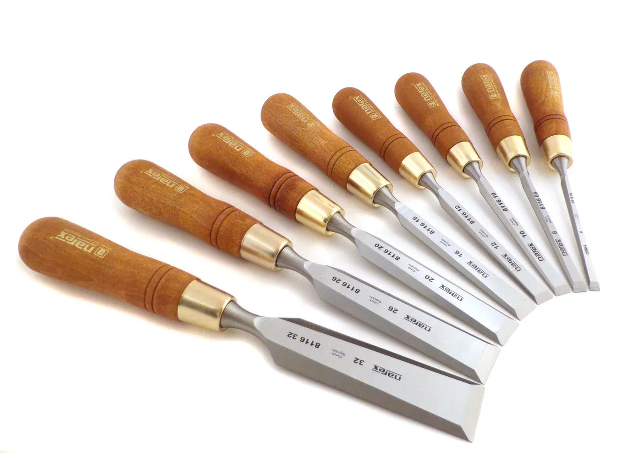 Narex 8 Piece Premium Standard Bevel Edge Chisel Set (863201-863202)