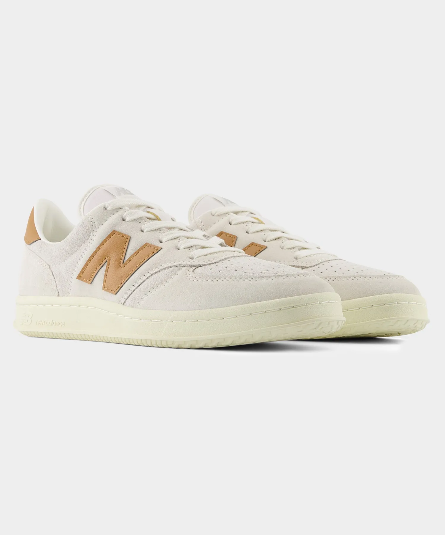 New Balance T500 Court in White   Tan