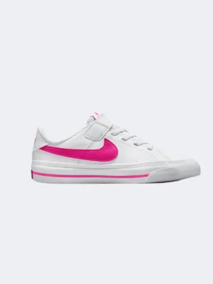 Nike Court Legacy Ps-Boys Lifestyle Shoes White/Laser Fuchsia