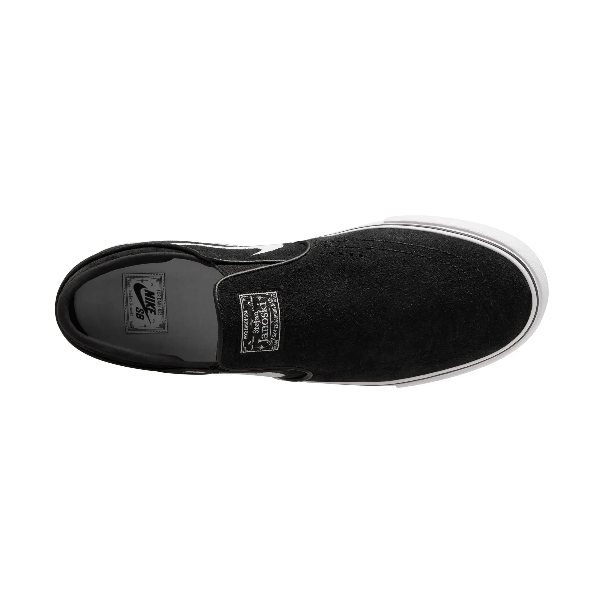 Nike SB Janoski  Slip-On Skate Shoes-Black/White