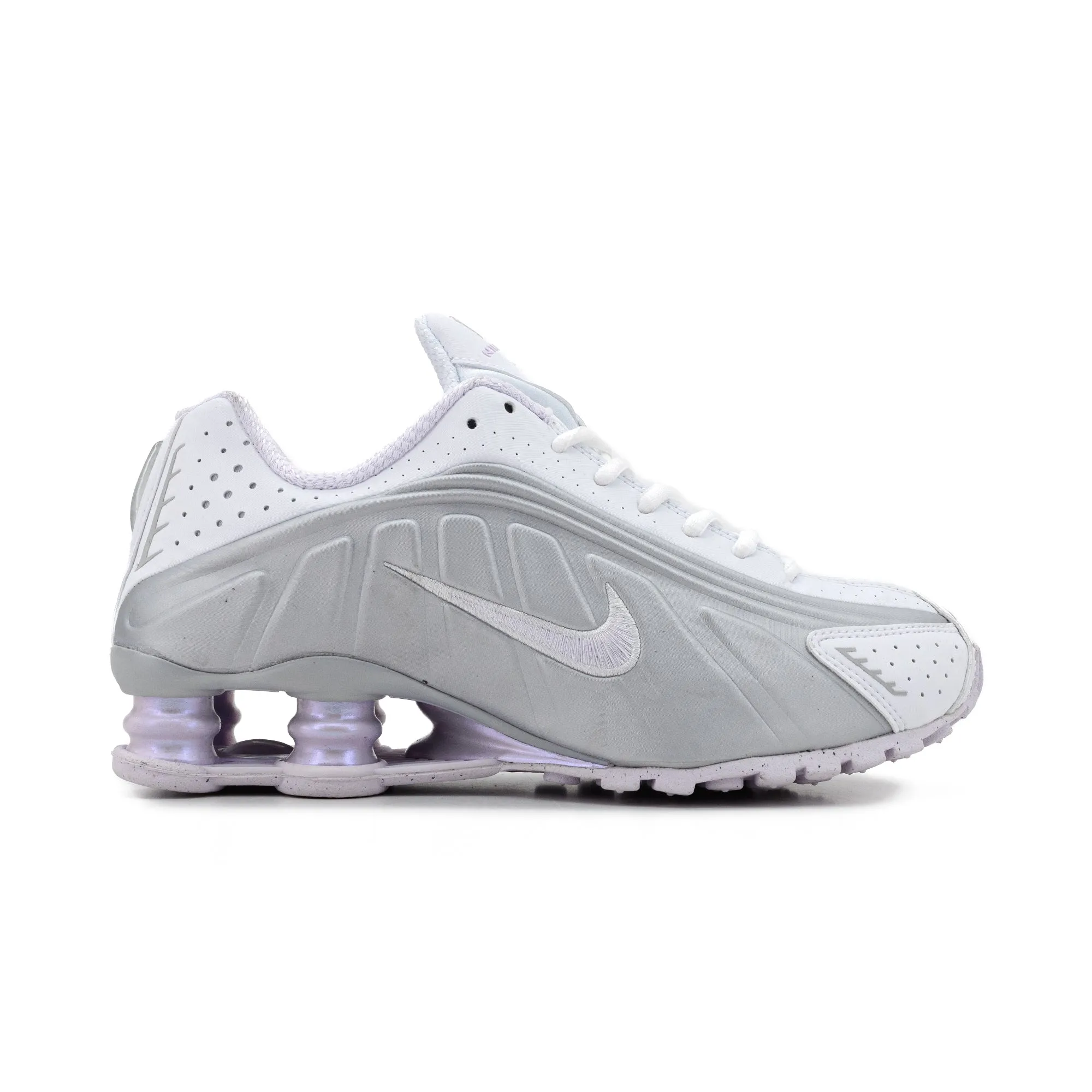 Nike Women's Shox R4 White/Barely Grape/Mtlc Platinum HF5076-100