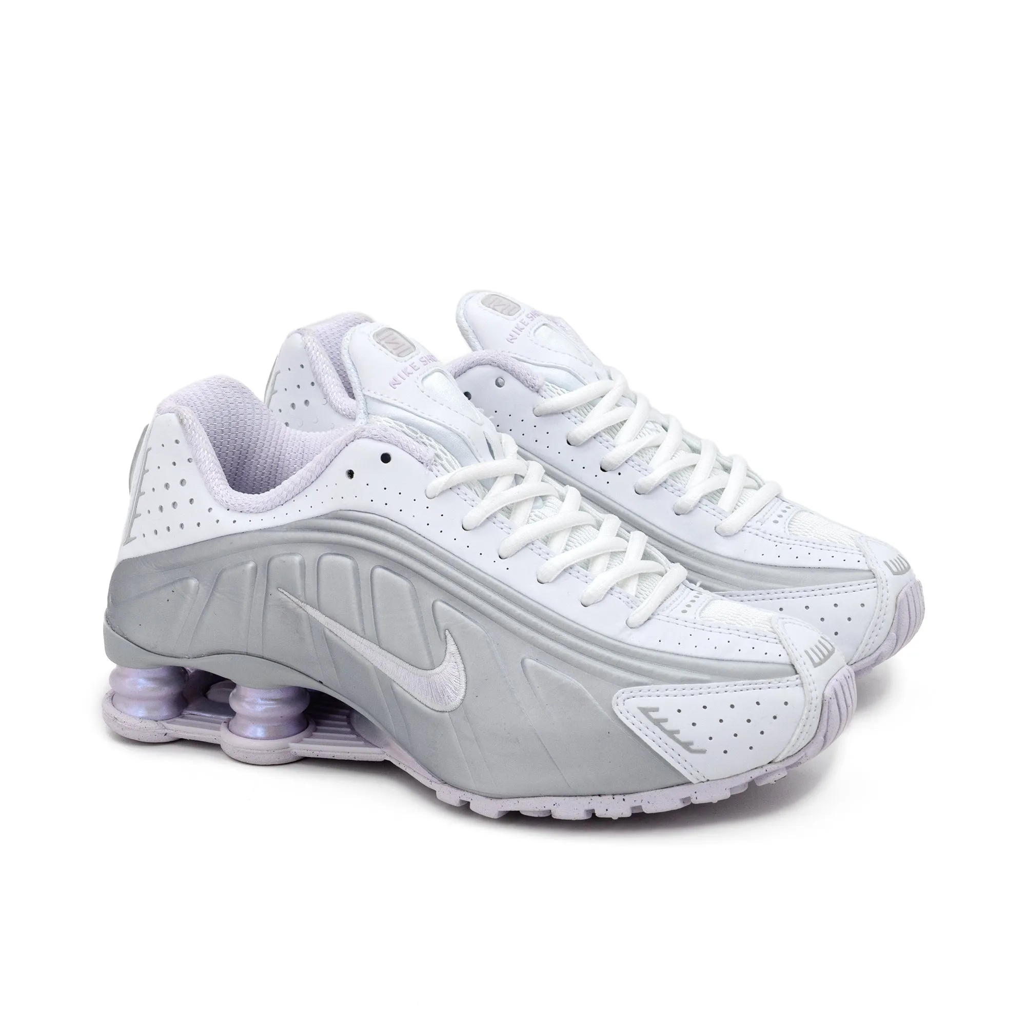 Nike Women's Shox R4 White/Barely Grape/Mtlc Platinum HF5076-100