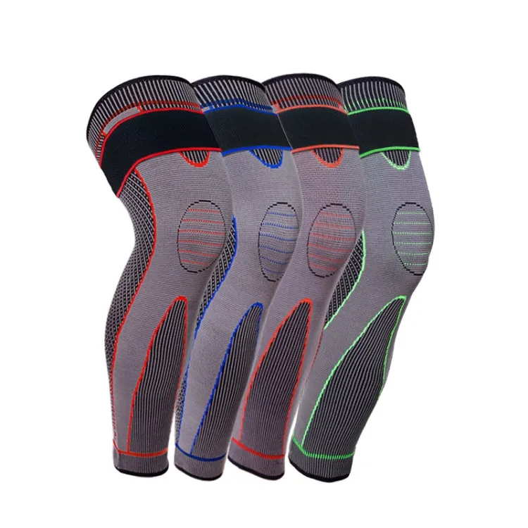 Nylon Knitted Riding Sports Extended Knee Pads, Size: XXL(Orange Anti-slip)