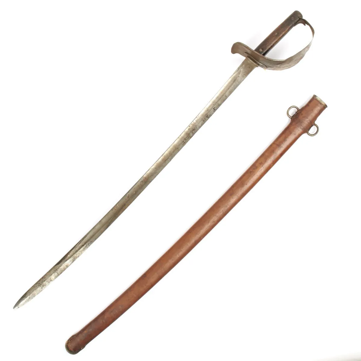 Original British P-1899 Cavalry Sword with Rare Leather Covered Scabbard by Wilkinson Dated 1901