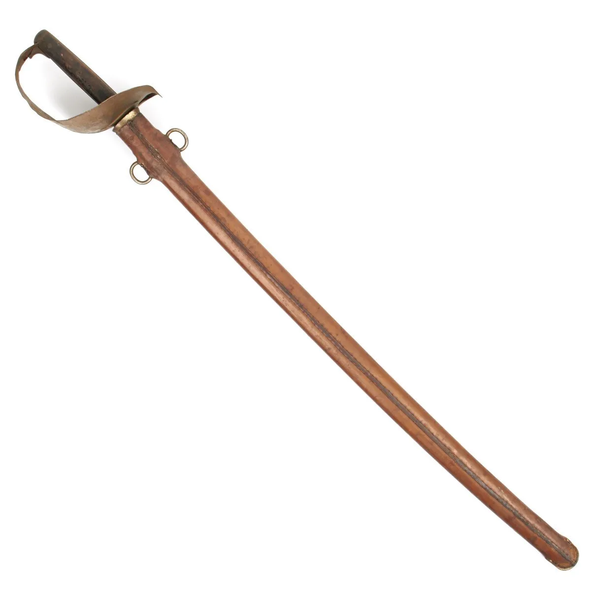 Original British P-1899 Cavalry Sword with Rare Leather Covered Scabbard by Wilkinson Dated 1901