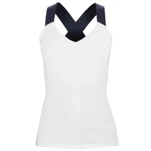 Penguin Women's Rib Criss-Cross Tank - Bright White/Navy