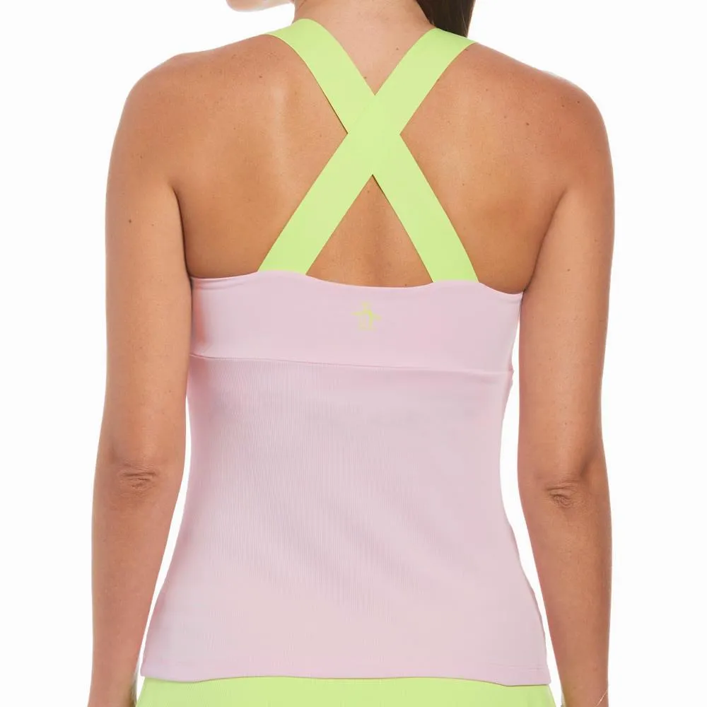 Penguin Women's Rib Criss-Cross Tank - Getalo Pink