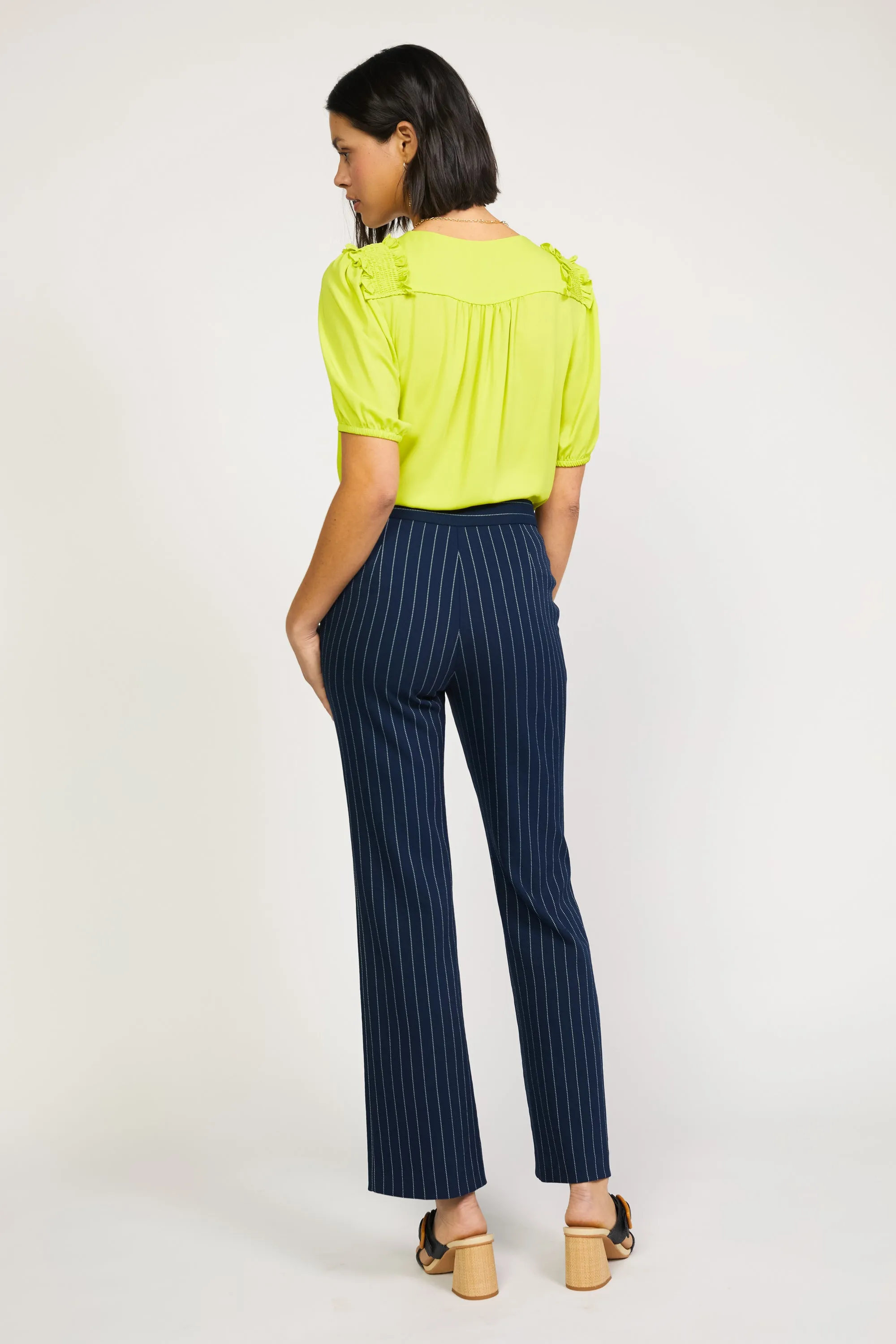 Pinstriped Bootcut Pant