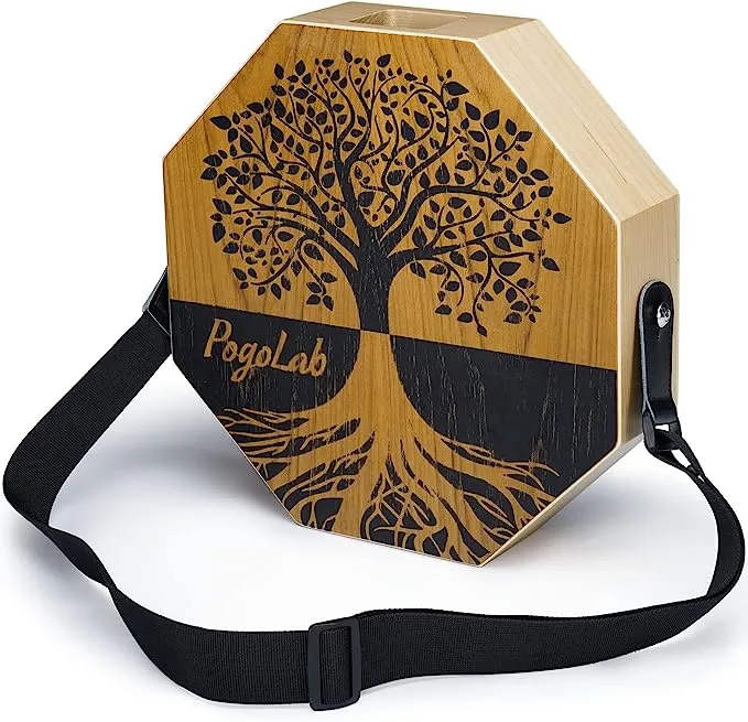 POGOLAB Wooden Two-tone Cajon Percussion Instrument Drum