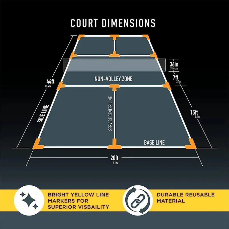 Portable Pickleball Court Spot Markers Marking Set